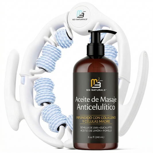 Kit de Aceite Anticelulítico y Rodillo Masajeador de Drenaje Linfático